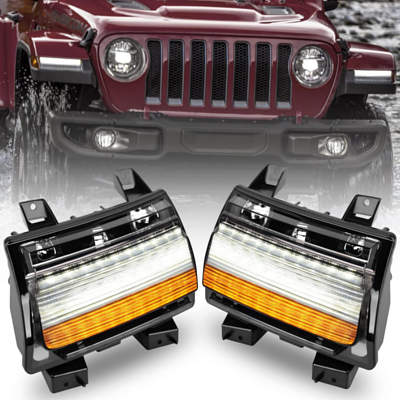 LitMiRaCle Smoke Lens LED Flashing Turn Signal Lamp for Wrangler JL
