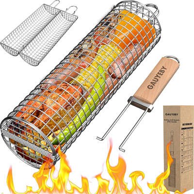 GAUYEBY Rolling Grilling Baskets for Outdoor