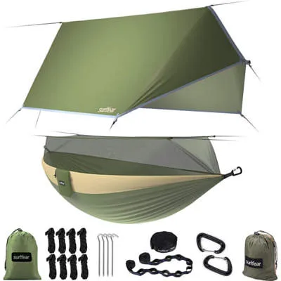 Sunyear Portable Double Hammock with Net