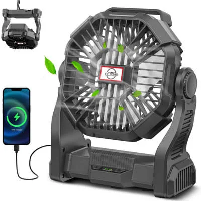 CONBOLA Portable Rechargeable Camping Fan for Tent