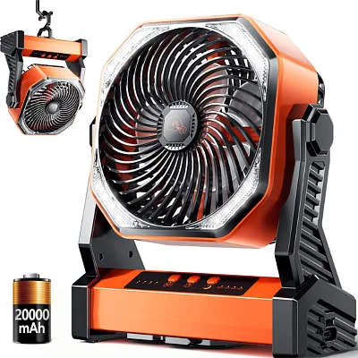 Doublepow Camping LED Desk Fan with Light