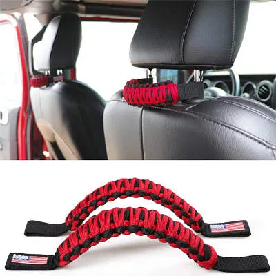 RERPRO Paracord Front Headrest Grab Handles