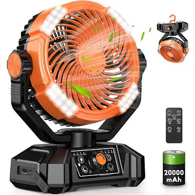 Zmirne Portable Camping Fan with LED Lantern
