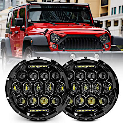 JHLion Brighter Round LED Headlight with DRL