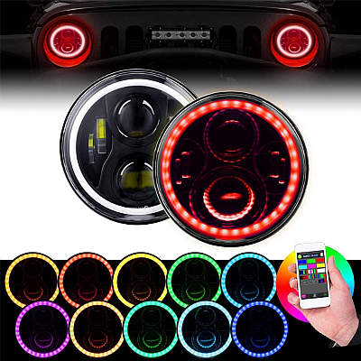 BEEYEO LED Headlight RGB Halo Angel Eyes