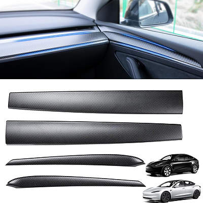 CNTSLNB Carbon Fibber Dash and Interior Front Door Trim Wrap for Tesla Model 3/Model Y
