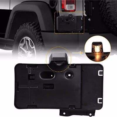 JeCar License Plate Holder Frame with Light Rear