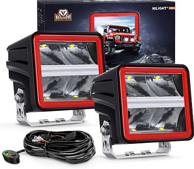 Nilight Cube LED Pod Light Bar with DRL for Jeep, Truck, UTV, 4x4, ATV, Motorcycle