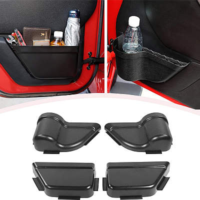 PDKLIN Front/Rear Door Pockets Storage for Wrangler JKU