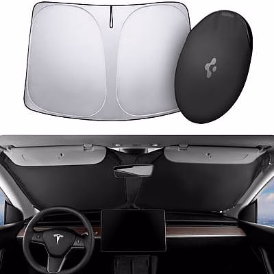 Spigen Triple-Coated CryoShade Front Windshield Sunshade for All Tesla Model Y/3/