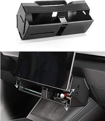 TPARTS Hidden Magnetic (Under Screen) Storage Box for Tesla Model 3/Y
