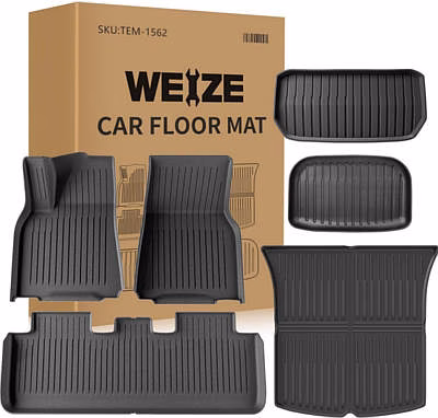 Weize All Weather Floor Mats for Tesla Model Y 5-Seat