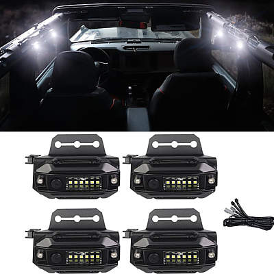 Xomzema Front and Rear LED Dome Lights Kit with Harness Mounting Brackets