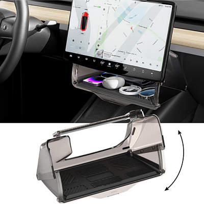Carvogue Hideable Under Screen Storage for Tesla Models Y and 3