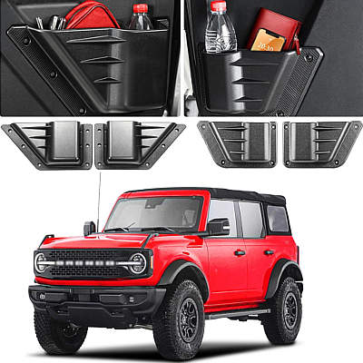 KSGMFED Front and Rear Door Storage Pockets Box with Cup Holder