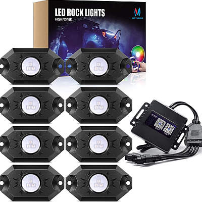 MICTUNING 2nd-Gen RGB LED Rock Lights with Bluetooth Controller