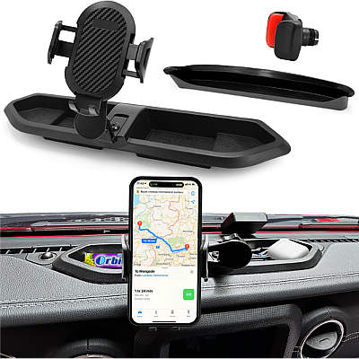 Superkred Phone Mount with Storage Tray for Wrangler JL, Gladiator