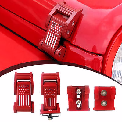 WWFGYX Adjustable Hood Latch Catch Kit for Wrangler JK/JKU & JL/JLU and Gladiator