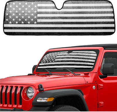 Windshield Sun Shade with American Flag for Jeeps