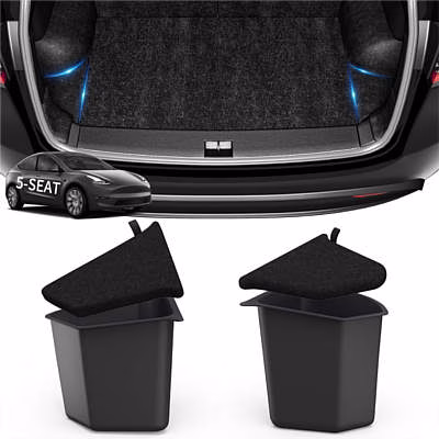 oEdRo Rear Trunk Organizer Side with Lids for 5-Seater Tesla Model Y