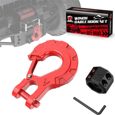 AMBULL Latch Winch Cable Hook Stopper & Clevis Slip Hook Set for Jeeps, ATV, UTV, ORV etc