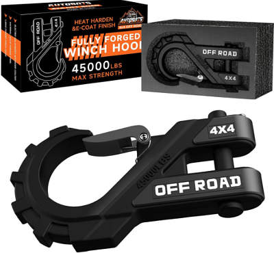 AUTOBOTS 3/8" Winch Hook with Safety Latch for Jeeps, ATV, UTV, SUV, Trailers