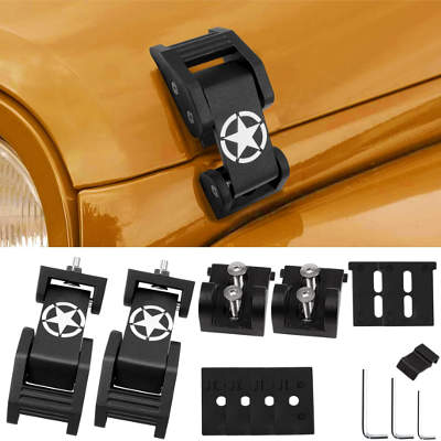 FlyOX Hood Latches Catch Kit for Jeep Wrangler/Gladiator