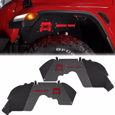 JROAD Inner Fender Front Fender Liners with 4 LED Lights