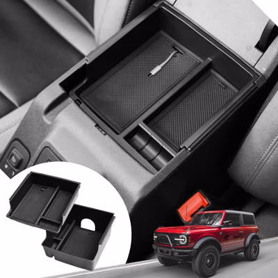 Mabett Armrest Storage Box wiht Non-Slip Mat