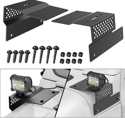 Nilight Cowl Pillar Windshield Mounting Brackets for LED Light Pod