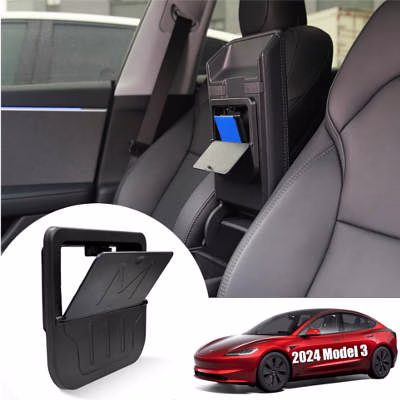 RAZOVEYI Armrest Hidden Storage Box for Tesla Model 3 2024 Highland
