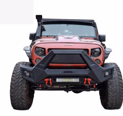 WOLFSTORM Steel Front Bumper with 2 LED Spot Fog Lights