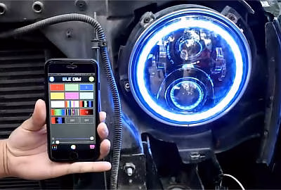 BEEYEO Round LED Headlight RGB Halo Angel Eyes DOT Approved Wrangler JK TJ LJ CJ