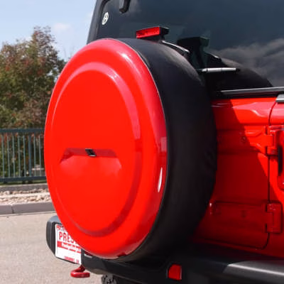 Boomerang USA - 32" Black-Textured Rigid Tire Cover with Back-up Camera Jeep Wrangler JL