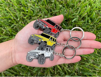 FOUR WHEEL BEAST Keychain Officially Licensed Jeep