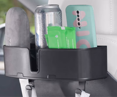 OHLPRO 3 in 1 Car Back Seat Storage Box with Cup Holder and 2 Headrest Hook
