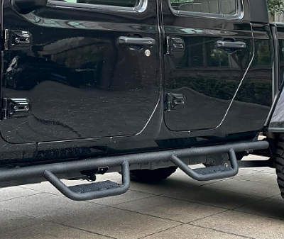 Peforway Running Boards Textured Black Steel