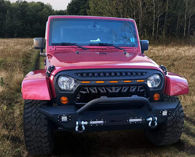 ToxicStorm Front Mesh Grille Cover with Amber LED Running Lights