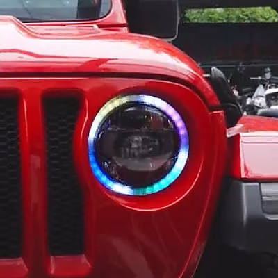 BEEYEO LED Round Headlights with Halo DRL & Turn Signal