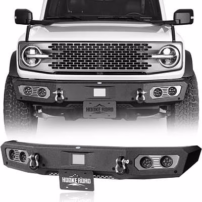 u-Box Bronco Full Width Front Bumper w/License Plate and LED Lights