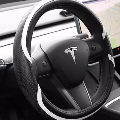 BOJE Steering Wheel Cover with Non-Slip Soft Breathable Leather
