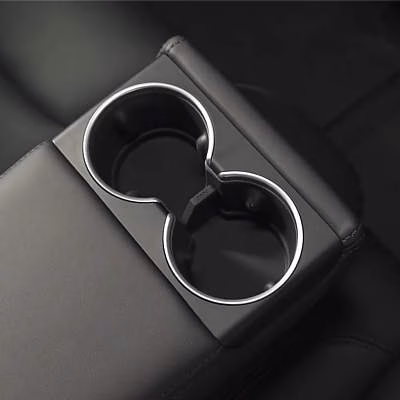 HALOBLK Center Console Cup Holder Insert with Rear Seat Cup Coaster