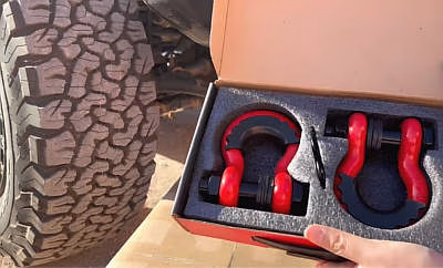 AMBULL D-Shaped Shackles for Use with Tow Strap, Winch, Off-Road Jeep, Truck, Vehicle Recovery