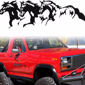 G Car Decorative Sticker, Three Horses Reflective