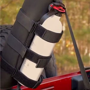 Rugged Ridge Black/Red Fire Extinguisher Holder