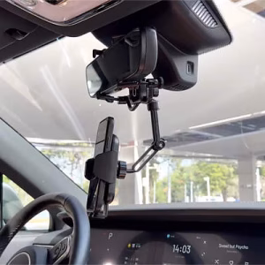 Quyee Aluminum Rearview Mirror Phone Holder